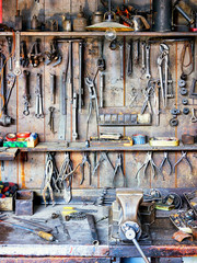 Wall Mural - old workbench