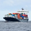 cargo container ship sailing