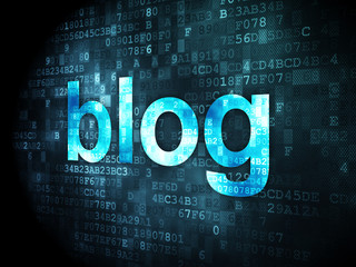 Poster - SEO web development concept: Blog on digital background