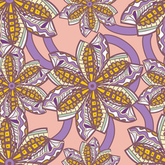 Fototapete - Seamless floral texture