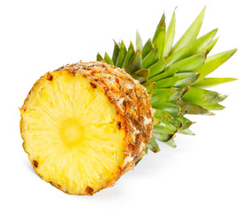 Fresh pineapple on white background