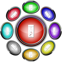 Canvas Print - Glass with tablets. Vector internet buttons. 8 different project