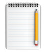 Blank Lined Notepad and Pencil