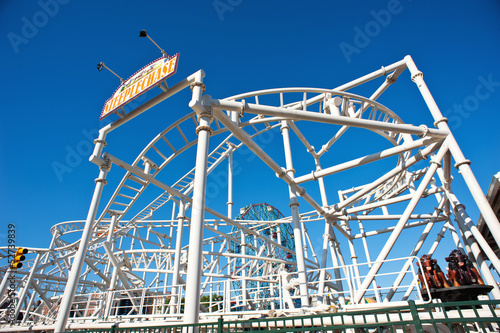 Naklejka ścienna Cyclone Roller-coaster in Coney Island, NY.