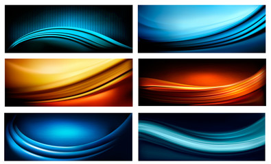 Set of business elegant colorful abstract backgrounds. Vector il