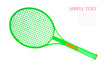 © macau - green Tennis racket isolated on white background