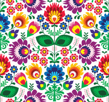 Seamless Traditional Floral Polish Pattern - Ethnic Background