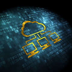 Wall Mural - Cloud computing concept: Cloud Network on digital background