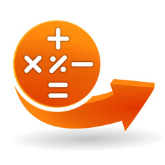 Poster - calculatrice sur bouton web orange