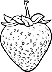 Wall Mural - strawberry illustration for coloring book