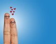 Happy Finger Couple with Spectacles looking each other  in Love