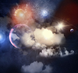 Wall Mural - image of planets in space