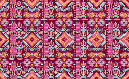Obraz na płótnie canvas dwuczęściowy "dyptyk" Bezszwowe kolorowy wzór geometryczny aztec