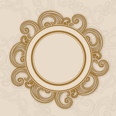 Sticker - Beautiful decorated circle photo frame.