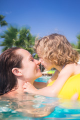 Canvas Print - Child in swimming pool