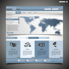 Wall Mural - website template with halftone earth illustration