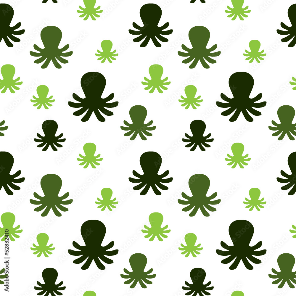 Cartoon octopus seamless pattern Stock Vector | Adobe Stock