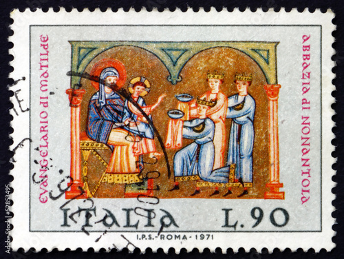 Postage stamp Italy 1971 Adoration of the Kings, Christmas Poster