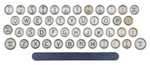 Old Typewriter Keys Isolated