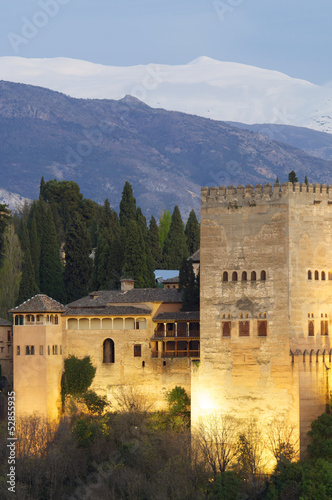 Tapeta ścienna Zachód słońca w Alhambra