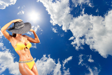 Wall Mural - woman on the beach