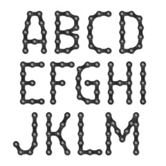 Wall Mural - Bicycle chain alphabet