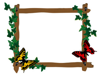 Sticker - Wooden frame with ivy