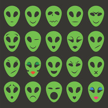 Set Of Alien Faces