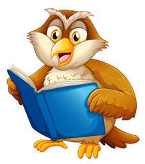 Aufkleber - An owl reading