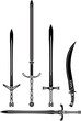 © Santi - stencils of medieval swords