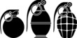 Stencils of grenades