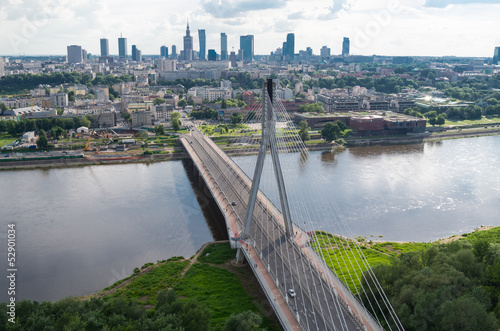 Naklejka na meble Warsaw panorama, Świętokrzyski bridge