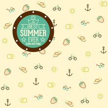 Funny And Cool Summer Icon Pattern Background