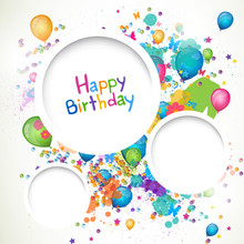 Vector Illustration Of A Happy Birthday Greeting Card