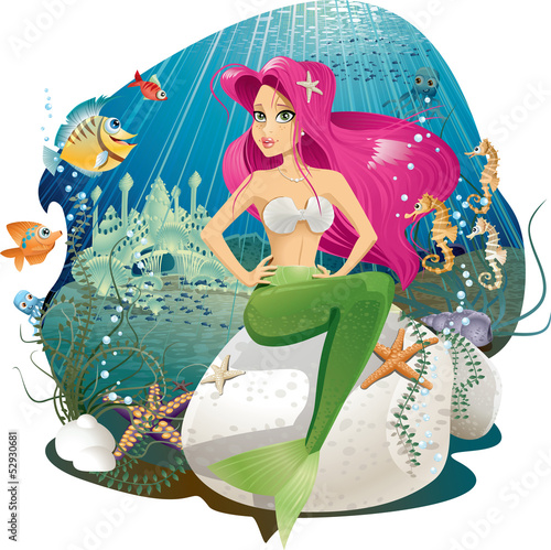 Nowoczesny obraz na płótnie Mermaid World