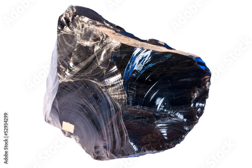 Fotografia, Obraz Volcanic glass (obsidian) with a conchoidal fracture