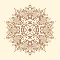 Naklejka kwiat ornament wzór indyjski mandala