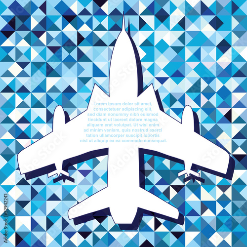 Plakat na zamówienie Plane space for text air fly cloud sky