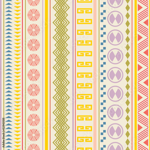 Obraz na płótnie canvas trzyczęściowy "tryptyk" Tribal striped seamless pattern.