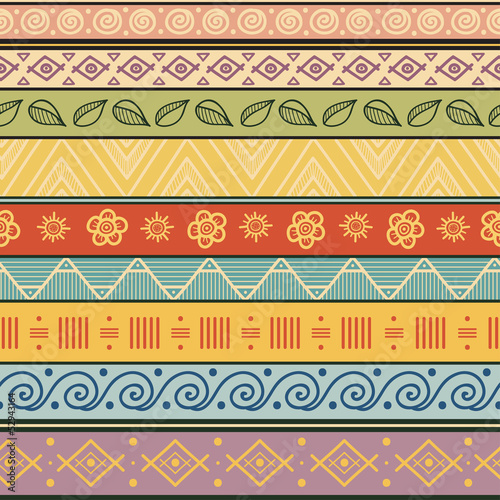 Obraz na płótnie canvas czteroczęściowy "tetraptyk" Tribal pasiasty ręcznie rysowane wzór.