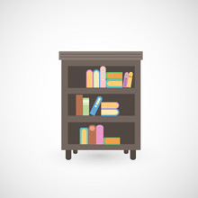 Illustration Of Isolated Bookshelf Vector