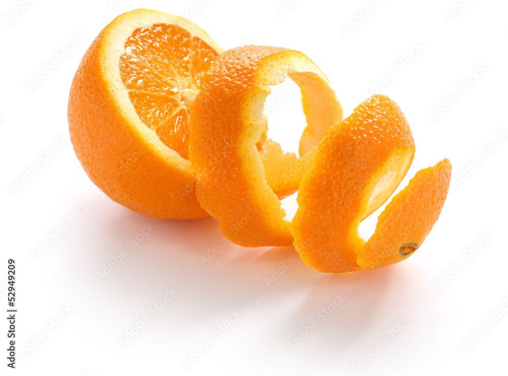 orange peel, orange rind, on white background Stock Photo | Adobe Stock