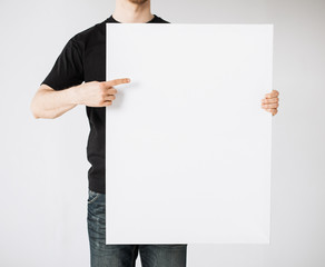 Wall Mural - man with blank white board