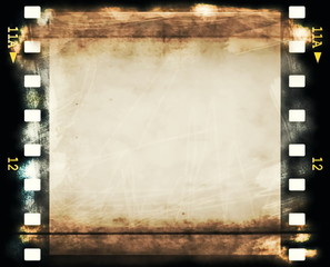 blank old grunge film strip frame background