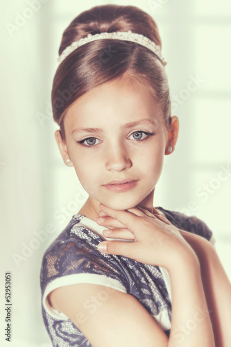 Fototapeta dla dzieci Portrait of a little fashion kid girl