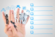 © vinzstudio - Smiling finger for symbol of business social network