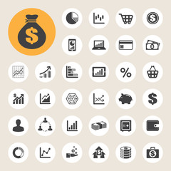 Business and finance icon set.