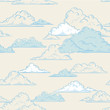 Clouds seamless pattern hand-drawn illustration