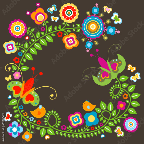Naklejka dekoracyjna floral card
