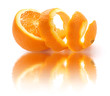 peeled orange and reflection